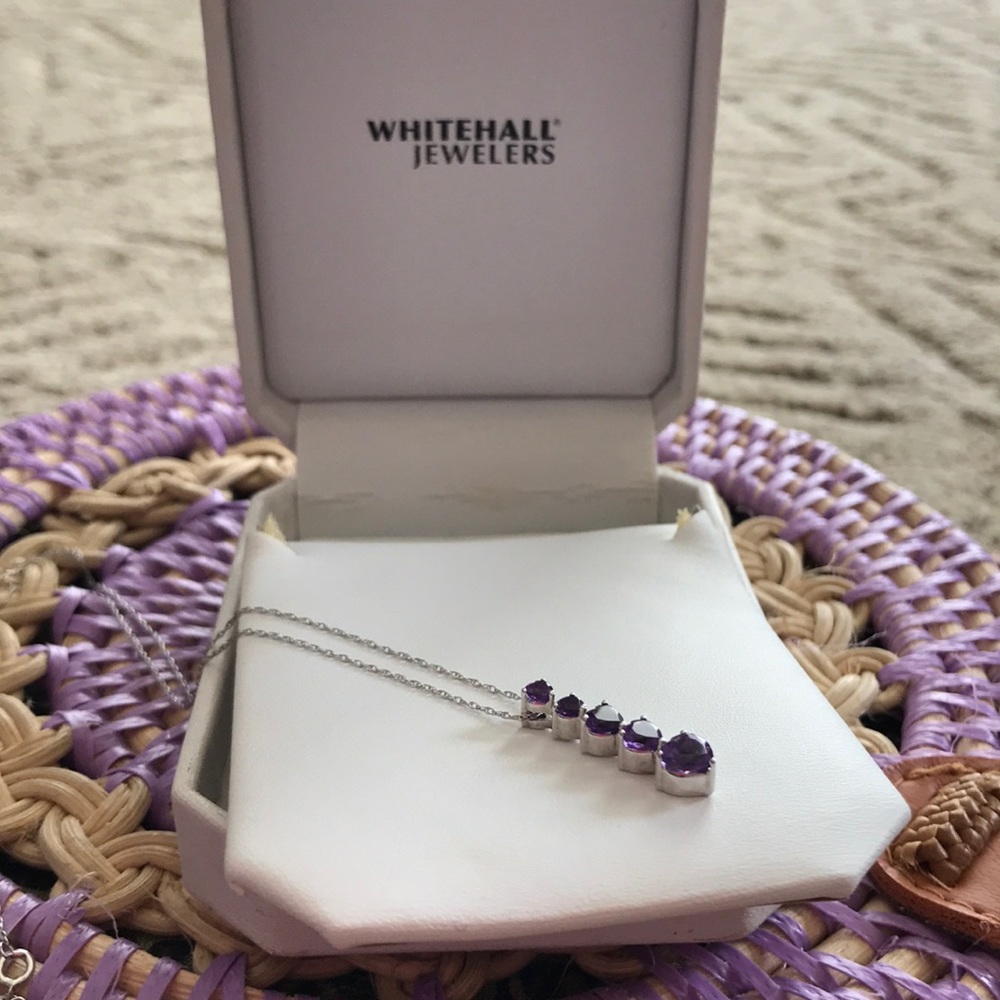 10k WhiteGold, Amethyst Necklace; Negotiable price